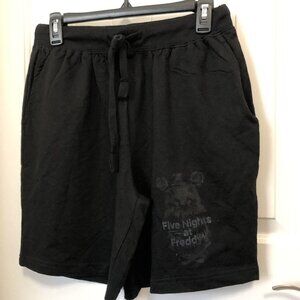 Five Nights at Freddys Shorts Adult Medium Black Sweat Sleep Shorts Mens NWOT